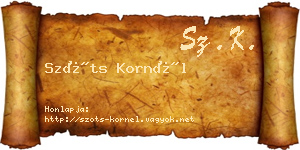 Szőts Kornél névjegykártya