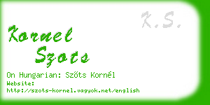 kornel szots business card