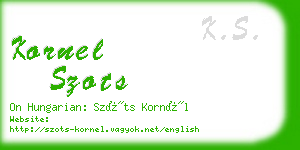 kornel szots business card